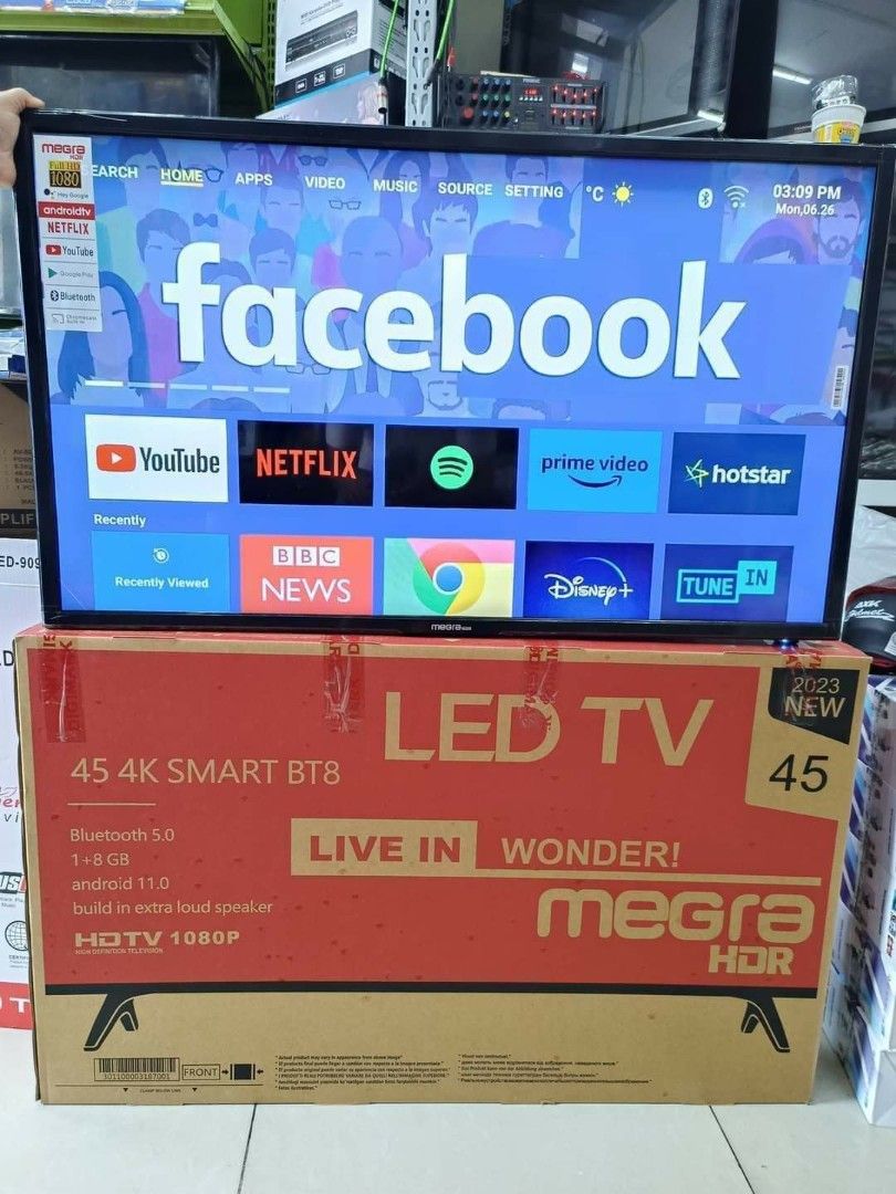 MEGRA 45 SMART BT8 (Category: TV) located in Quezon City. Submitted by st_jericho (Listing ID 1288843470, Image 1). Description: 7,500 NA LANG MEGRA 45 SMART BT8 ✅BRANDNEW IBA LANG YUNG BOX.