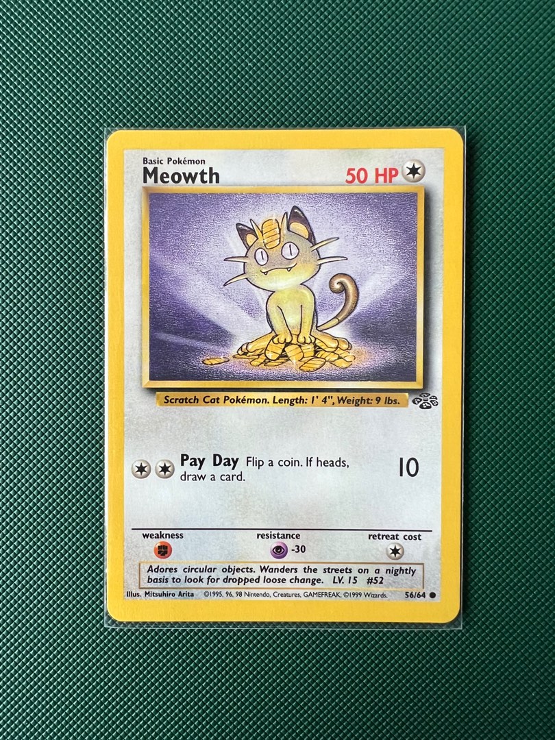 Meowth 56/64 Common Vintage Pokemon Card, Hobbies & Toys, Toys & Games on Carousell Meowth 56/64 Common Vintage Pokemon Card, Hobbies & Toys, Toys & Games on Carousell