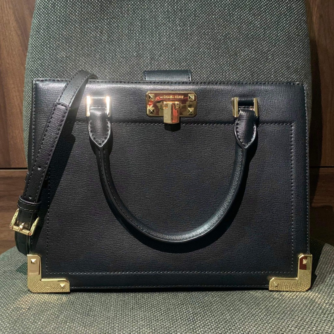 Michael Kors Kinsley Medium Accordion Leather Cross Body Satchel