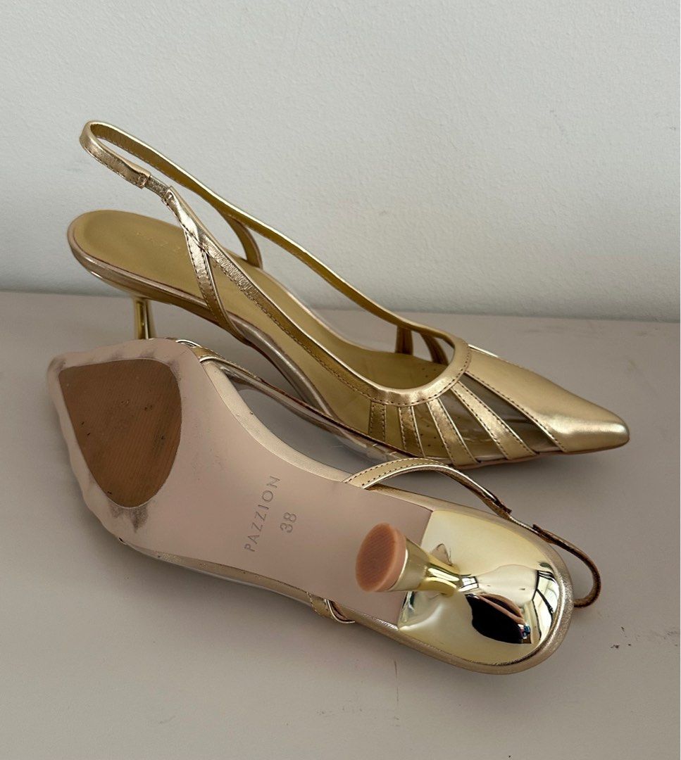 Passion Heels Metallic Gold Women s Fashion Footwear Heels on