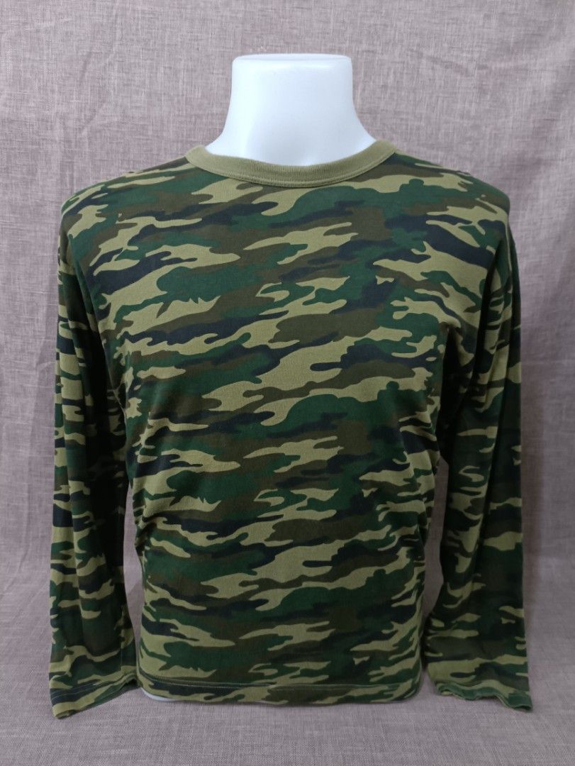 Full Sleeve Green Camo Print T-shirt –