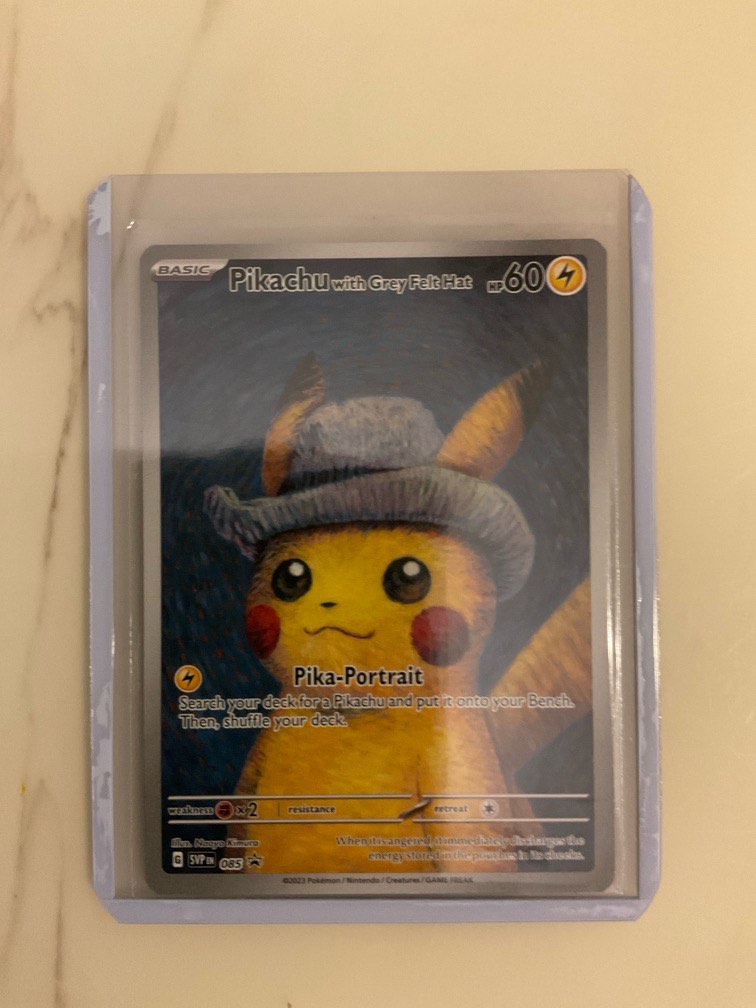 Pikachu with Grey Felt Hat, Hobbies & Toys, Toys & Games on Carousell