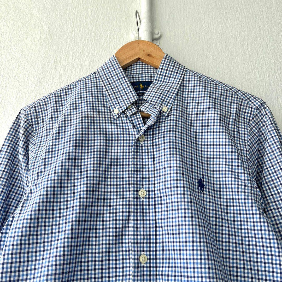 Ralph lauren clearance blue button up