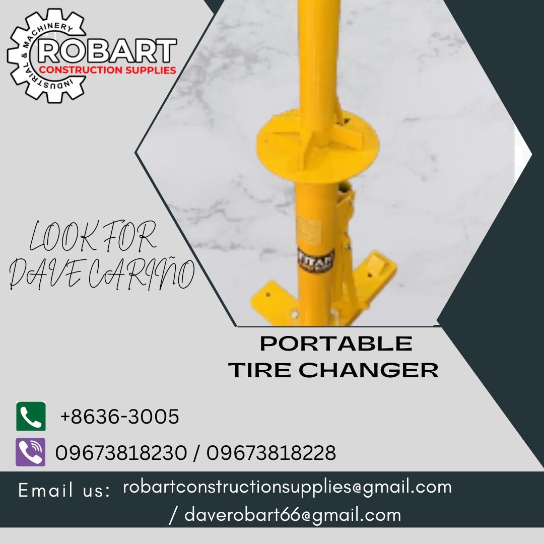 PORTABLE TIRE CHANGER (Category: Construction Tools & Equipment) located in Caloocan City. Submitted by gabo. (Listing ID 1288790211, Image 1). Description: SALE❗ ❗ ❗ SALE❗ ❗ ❗ SALE❗ ❗ ❗ LOOK FOR: Dave T. Cariño 0 9 6 7 3 8 1 8 2 2 8 / 0 9 6 7 3 8 1 8 2 3 0 7 7 4 6-6 1 4 8 / 7 0 0 2- 2 8 7 2 / 8 6 3 6-3 0 0 5 𝑹𝑶𝑩𝑨𝑹𝑻 𝑪𝑶𝑵𝑺𝑻𝑹𝑼𝑪𝑻𝑰𝑶𝑵 𝑺𝑼𝑷𝑷𝑳𝑰𝑬𝑺 📍 S&L BUILDING, 1ST & 2ND FLOOR, 1405 YUSECO ST, STA CRUZ, MANILA SEND US MESSAGE F
