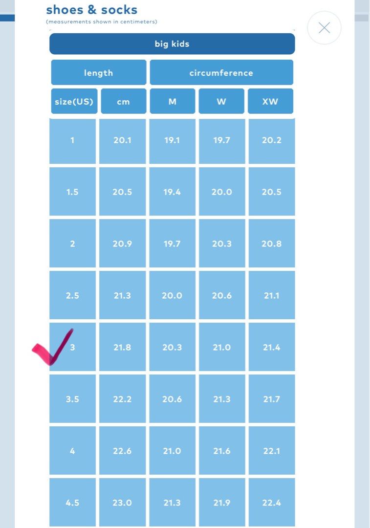 Stride rite size chart clearance