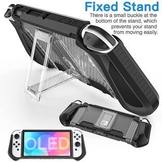 Protection Case For Nintendo Switch OLED Case with Fixed Stand TPU Protective Shell NS Switch OLED Cover
