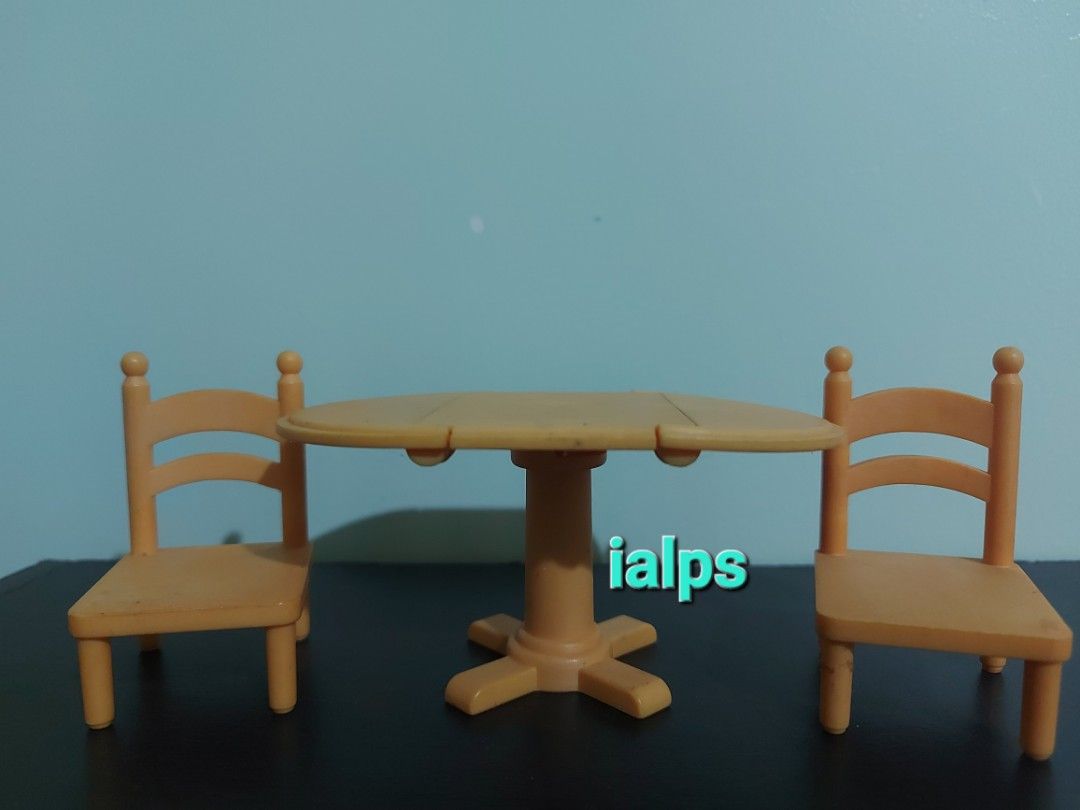 Rare Color Sylvanian Families Mustard Yellow Drop Leaf Table and Chairs Set (Category: Vintage Collectibles) located in Angono. Submitted by lpsflover (Listing ID 1288723103, Image 3). Description: Vintage and rare. In good condition but manage your expectations on used items. Payment via BPI and BDO. Shipping via Lalamove..