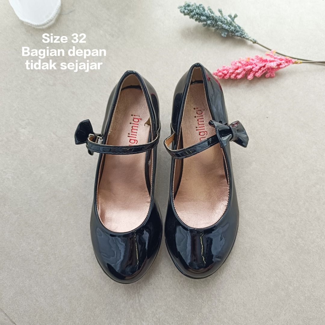 *REJECT* SEPATU PESTA HEELS HITAM ANAK PEREMPUAN