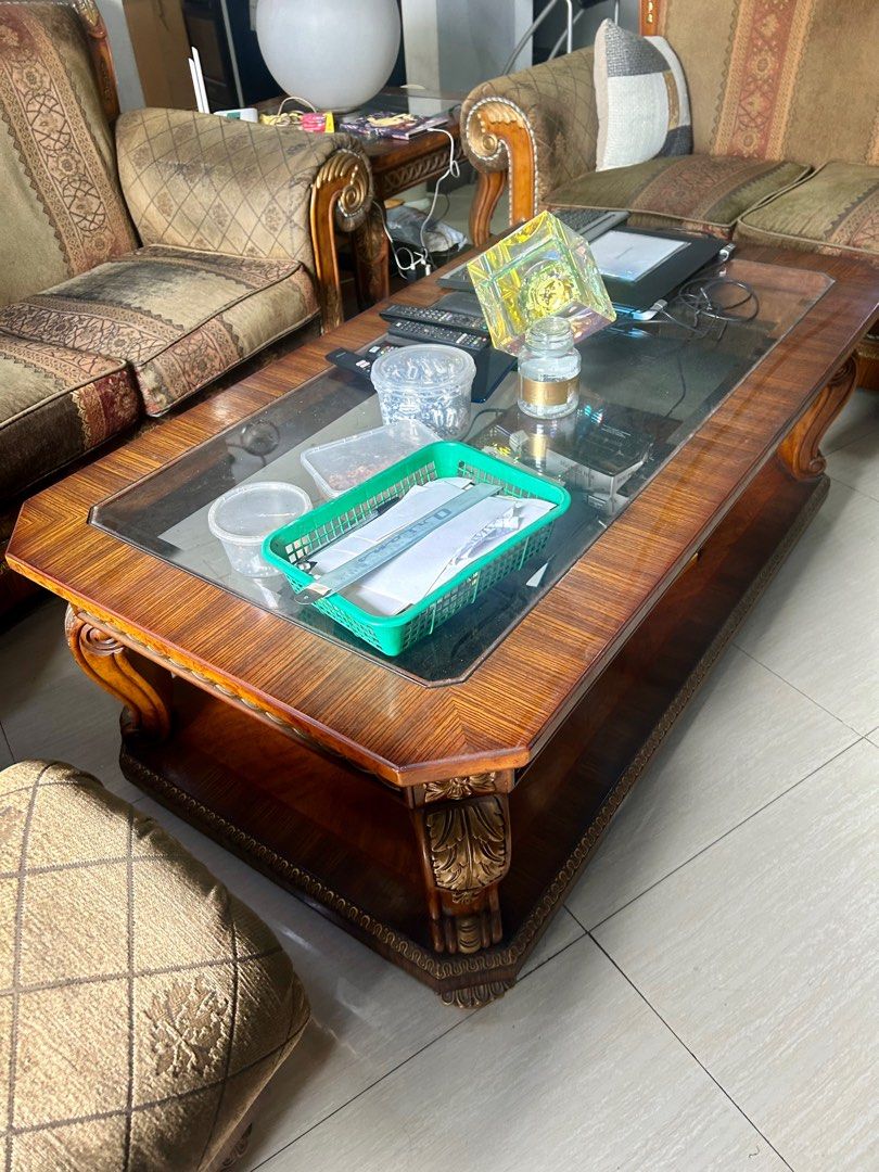 Sala Sofa Sets (Victorian Style) (imported) (Elegant design) (Category: Sofas) located in Manila. Submitted by cozzyessentialshopph (Listing ID 1288760340, Image 3). Description: Victorian Style Design Sofa Living Room/ Sofa Set Purchased 2010 (14yrs) bought at P145,000 (set) Condition: Well used Selling: P55,000 only (good deal) Last price P45,000. (Final rate) (take all As Is) Disclaimer: need to be upholstered the foams and covering, changed s