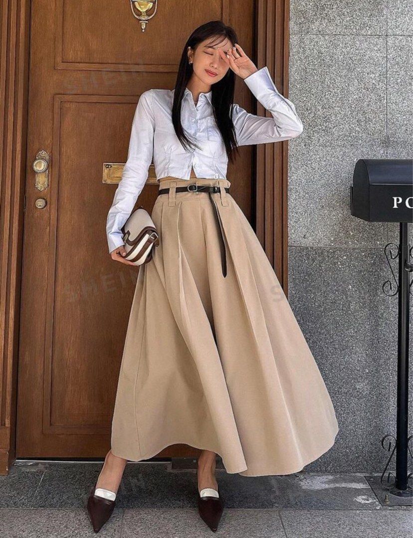High waisted skirt outlet flare