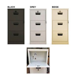 Steel Filing Cabinet 3-Drawer with Safety Vault