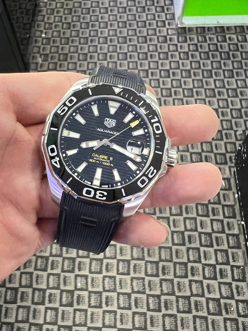 TAG HEUER AQUARACER SWISS MADE CALIBRE 5 AUTOMATIC DIVERS 300M WAY201a Men s Fashion Watches Accessories Watches on Carousell