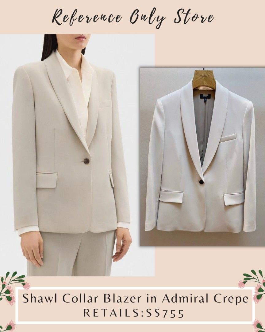 Theory Shawl Collar Blazer in Admiral Crepe