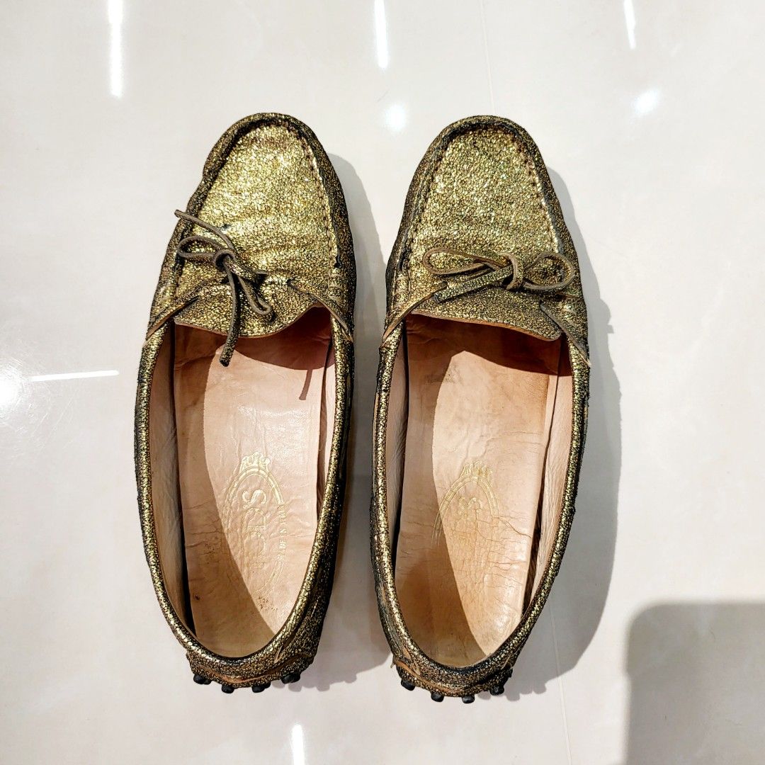 Gold sparkly hotsell loafers
