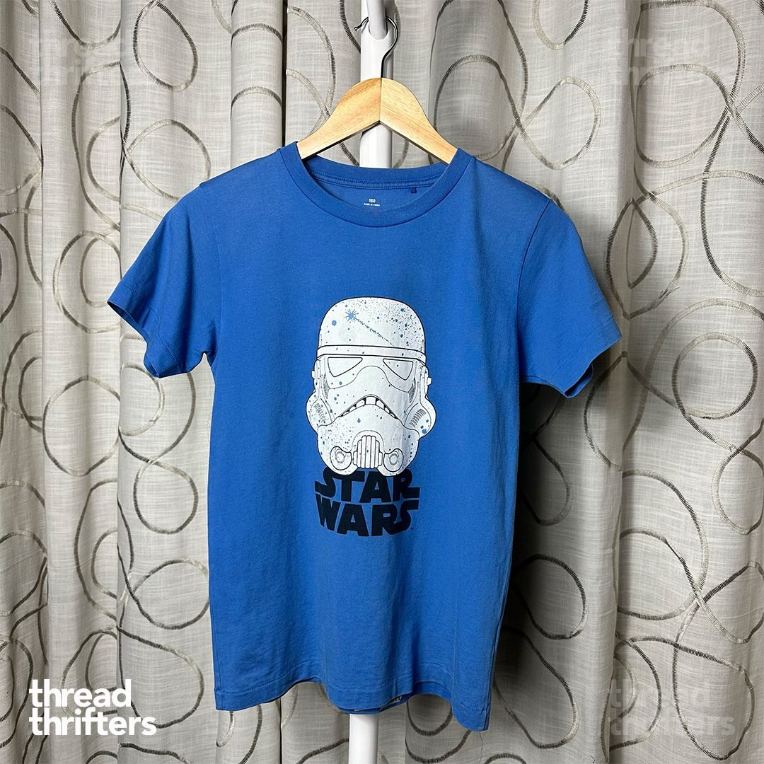 TTT057 - Uniqlo x Starwars (Category: Tshirts & Polo Shirts ) located in Quezon City. Submitted by threadthrifters (Listing ID 1288816297, Image 1). Description: Item Code: TTT057 Brand: Uniqlo x Starwars Dimes: 17.5" x 24.5" Size on Tag: 150 Material: Cotton Price: 70 Features/flaws: good condition, minimal signs of usage.