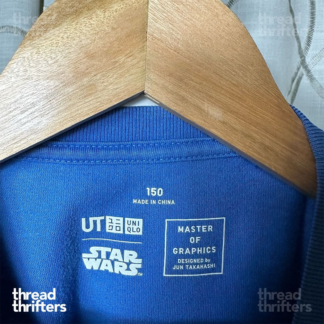 TTT057 - Uniqlo x Starwars (Category: Tshirts & Polo Shirts ) located in Quezon City. Submitted by threadthrifters (Listing ID 1288816297, Image 3). Description: Item Code: TTT057 Brand: Uniqlo x Starwars Dimes: 17.5" x 24.5" Size on Tag: 150 Material: Cotton Price: 70 Features/flaws: good condition, minimal signs of usage.