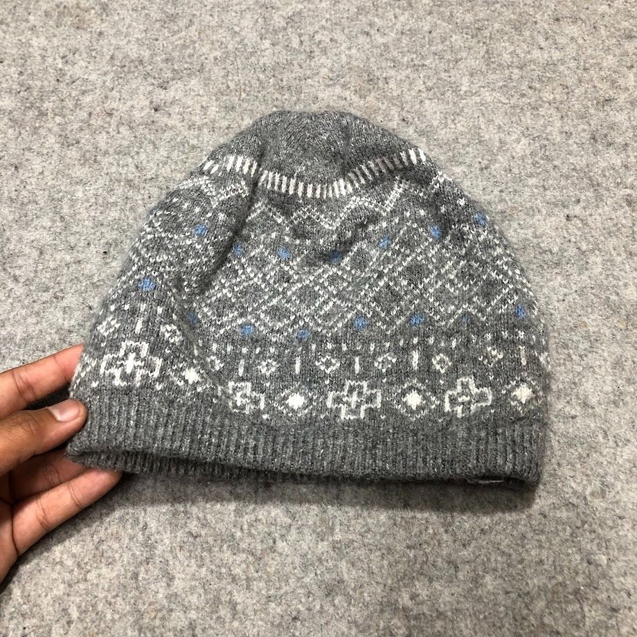 UNIQLO Nordic Fair Isle Gray Angora Rabbit Blend Knitted Knit Beanie Hat  One Size, Men's Fashion, Watches & Accessories, Caps & Hats on Carousell