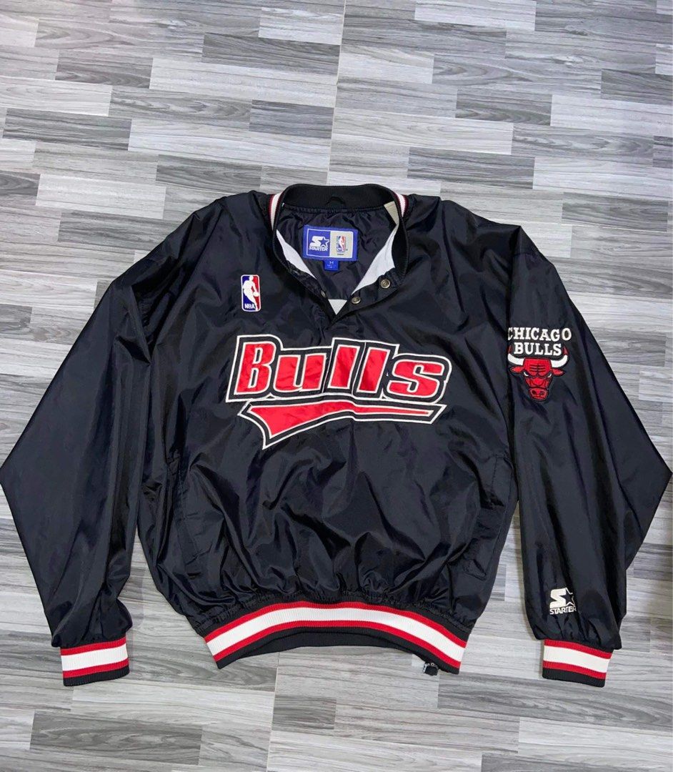 Vintage chicago bulls starter pullover jacket best sale