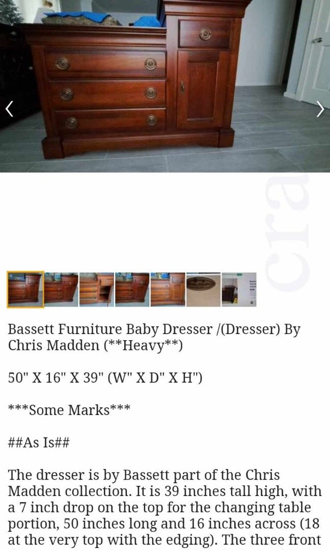 Bassett baby 2024 dresser