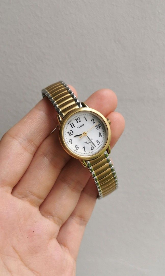Vintage Timex Gold Tone Indiglo Watch for women Women s Fashion Watches Accessories Watches on Carousell