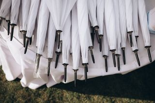 White Wedding Umbrellas (Set of 17) - Almost Brand New (Perfect for Summer or Rainy Days)