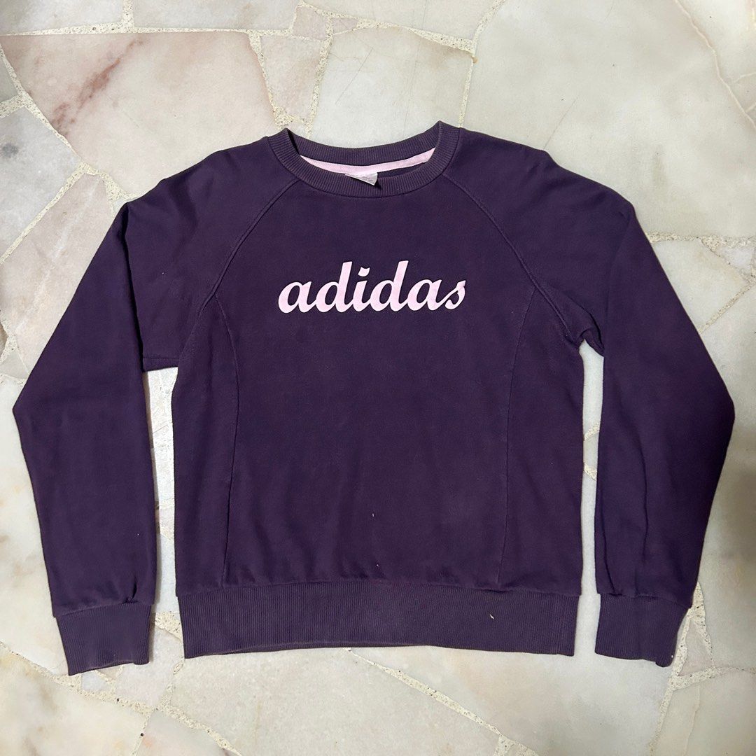 y2k vintage rare adidas purple sweater sweatshirt Women s Fashion Coats Jackets and Outerwear on Carousell