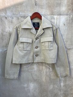 Ys Yohji Yamamoto Cropped Safari Denim Jacket