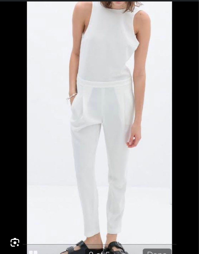 ZARA white backless jumpsuit not H&M (Category: Jumpsuits) located in Cagayan de Oro. Submitted by jeirn (Listing ID 1288769677, Image 2). Description: Add 100 for sf Used twice then stored Sale: 20% off sa next item/s.