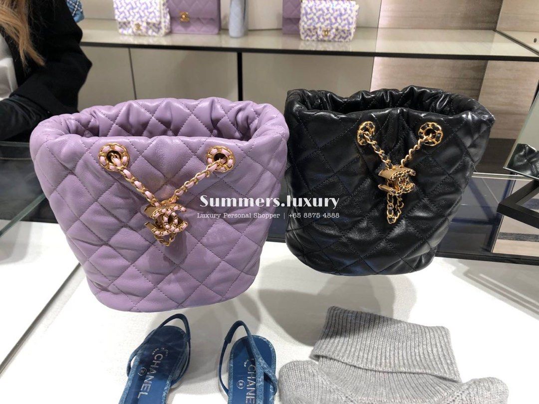 Chanel 19b bucket bag on sale