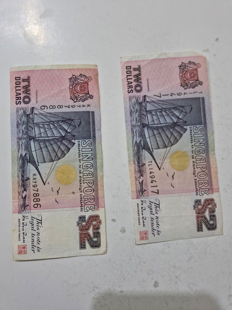 $2 notes (Category: Currency) located in Singapore. Submitted by Rin_Rin_ (Listing ID 1289048969, Image 1). Description: .