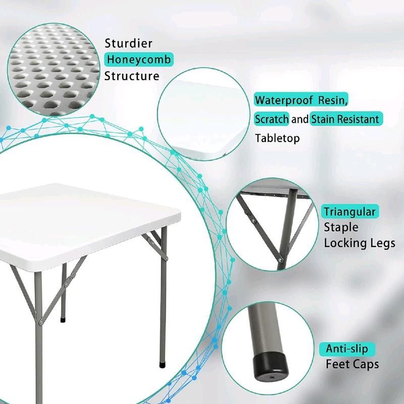 5ft Plastic Folding Table Multipurpose, Table for Indoors and Outdoors ...