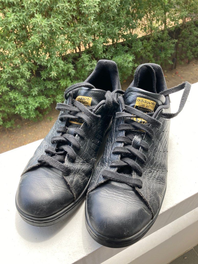 Stan smith shop crocodile leather black