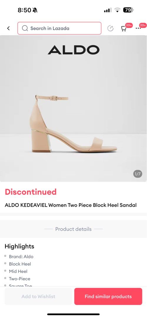 ALDO KEDEAVIEL Women Two Piece Block Heel Sandal Women s Fashion