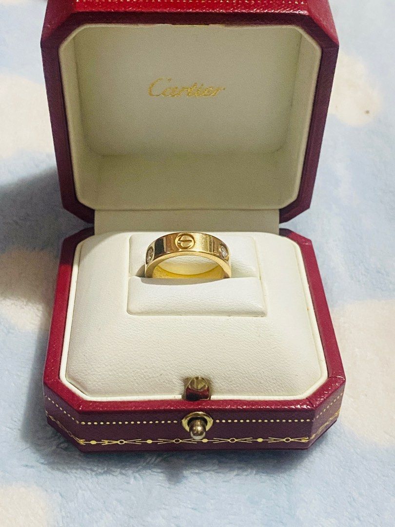 Auth CARTIER LOVE 3 diamonds size 50 Women s Fashion Jewelry Organizers Rings on Carousell