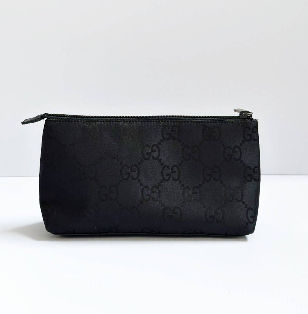 Gucci black top cosmetic bag