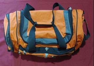Balssport Orange/Grey/Black Daffle Bag gym Carry on Travel Laggage with handle &Wheels