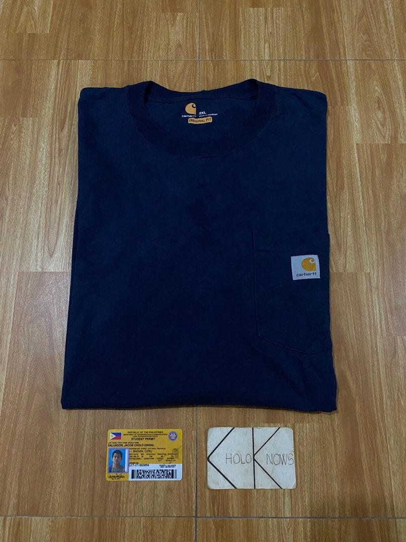Carhartt K87 NVY Pocket Tee Men s Fashion Tops Sets Tshirts Polo Shirts on Carousell