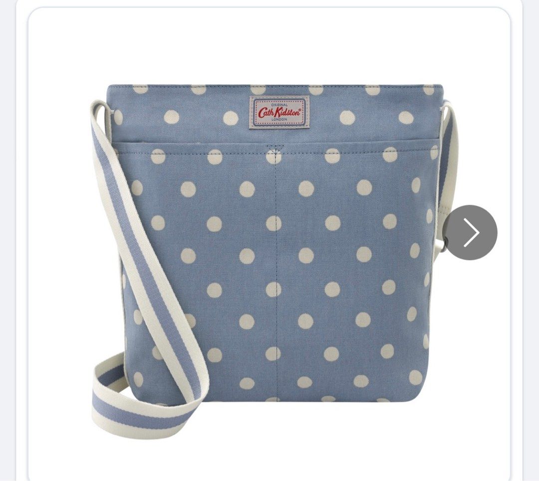 Cath Kidston Zipped Messenger Bag Spot Cream Blue Women s