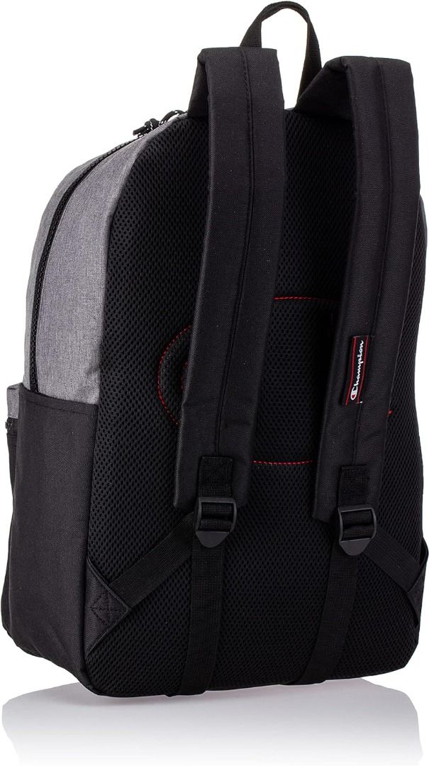 Champion Manuscript Backpack (Category: Backpacks) located in Quezon City. Submitted by jaboutique (Listing ID 1289065169, Image 3). Description: Product details: Fabric type: 100% Polyester Care instructions: Machine Wash Origin: Imported Front zip pocket Internal organizer Side water bottle pocket Slip laptop sleeve Padded strap and back Embroidered logo patch PACKAGING DETAILS: Product does not come in its original brand box and original brand
