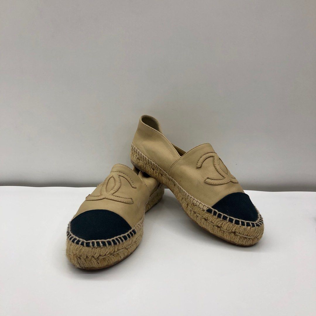CHANEL ESPANDRILLES SLIP ONS SHOES 36 247007929