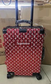 CLEARANCE SALE!! Collab Edition Classic Design Red Monogram Supreme Carry On Suitcase Travel Bag Hand Carry Cabin size Luggage