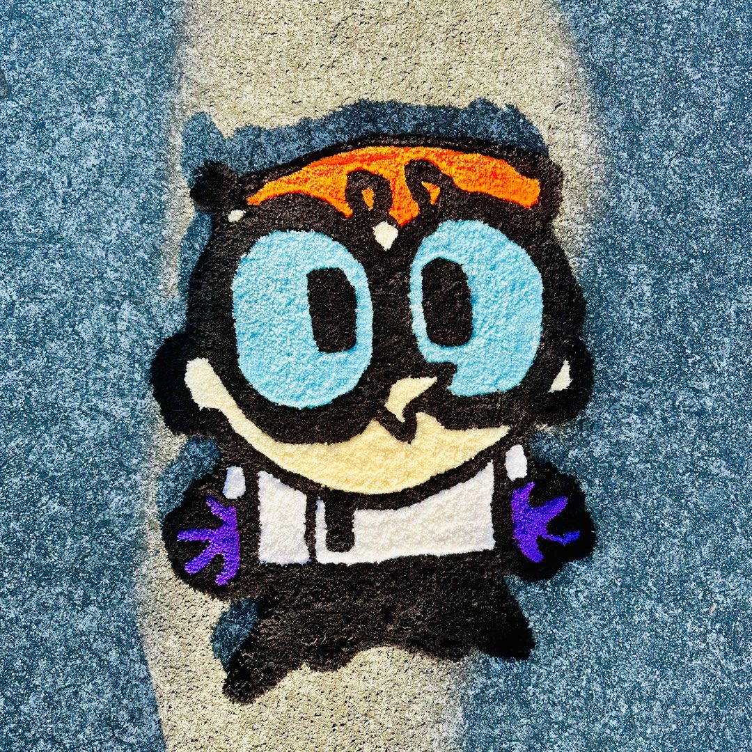 Dexter’s Lab Handmade Rug 🔥 (Category: Carpets, Mats & Flooring) located in Dasmarinas. Submitted by somethingsz (Listing ID 1289116053, Image 1). Description: Dexter Size: 20x16in Yarn: Acrylic Labor: 6 hours Backing: Felt paper .