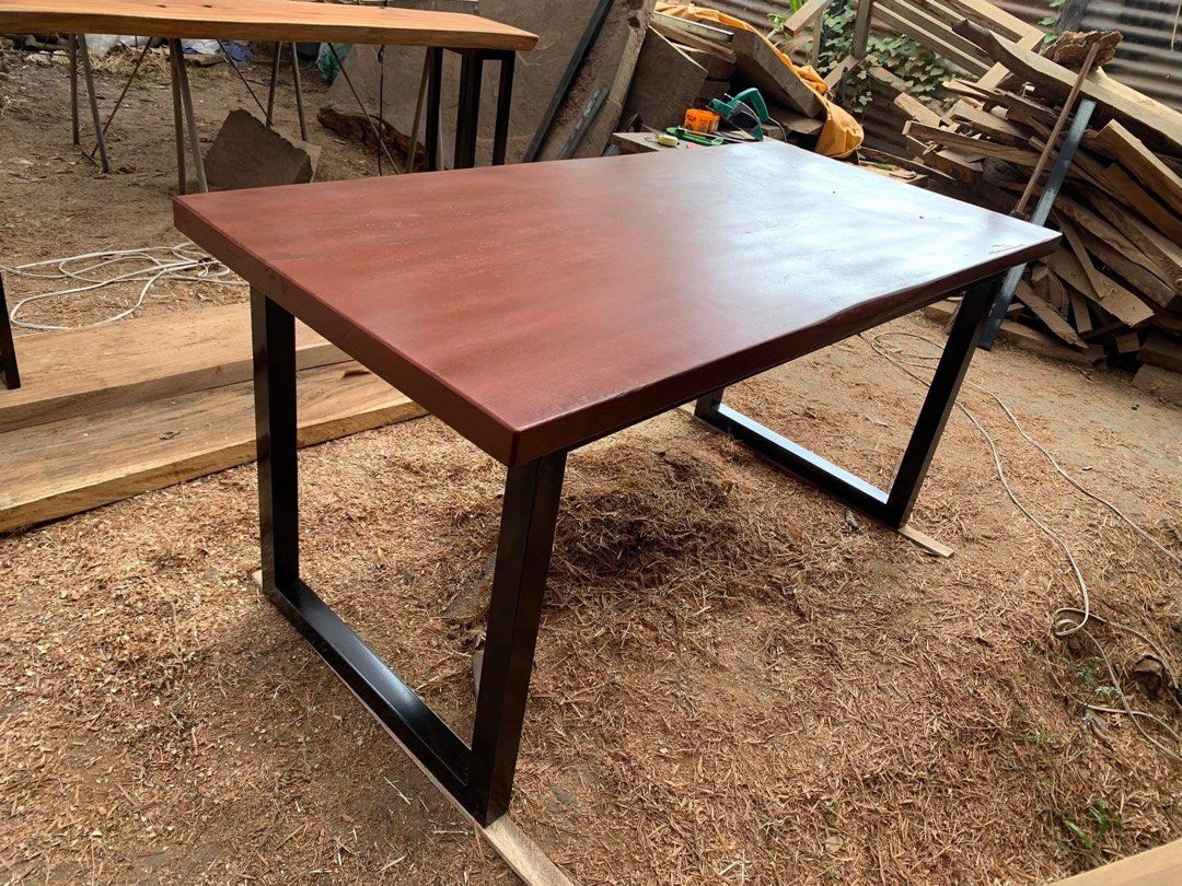 dining table mangga wood (Category: Tables & Sets) located in Manila. Submitted by agnesdingescandor (Listing ID 1289055112, Image 3). Description: Dining Table 6 seaters Mangga Wood Whole slab 5ftx2.5ft pre finish Will apply top coat upon order 11k table only .