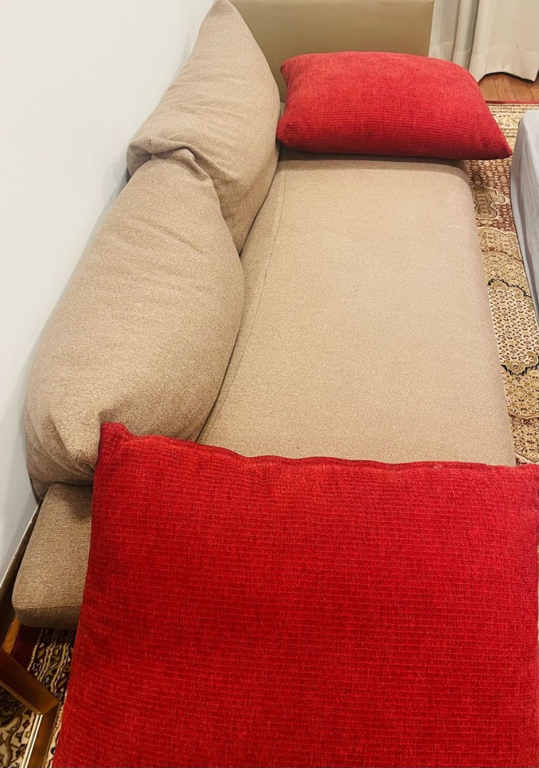 Floor Sofa with Big Cushions, Furniture & Home Living, Furniture, Sofas on Carousell