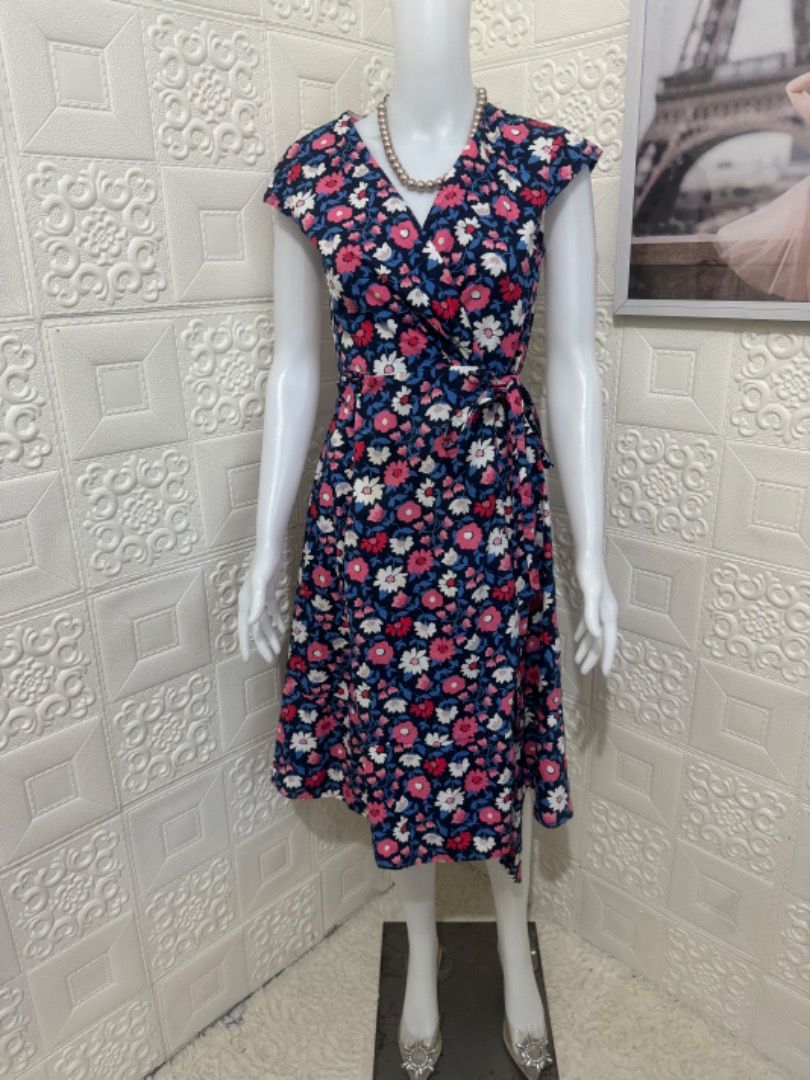 Flora Print Wrap Around Dress