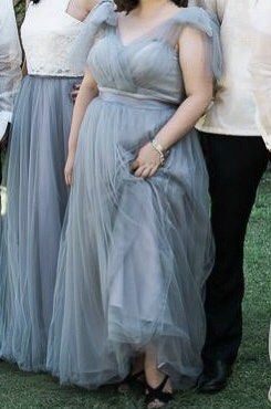 FOR RENT: Plus Size Grey Tulle Gown