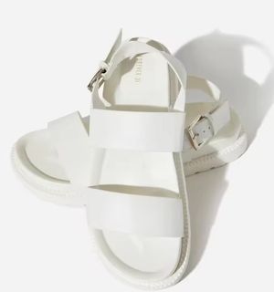 [Forever 21] Dual-Strap White Sandals (Never been used)