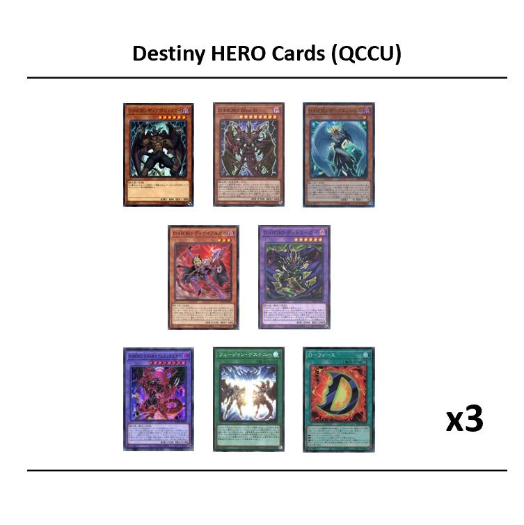 FULL SET!] Destiny HERO Cards Yugioh (QCCU), Hobbies & Toys, Toys & Games  on Carousell