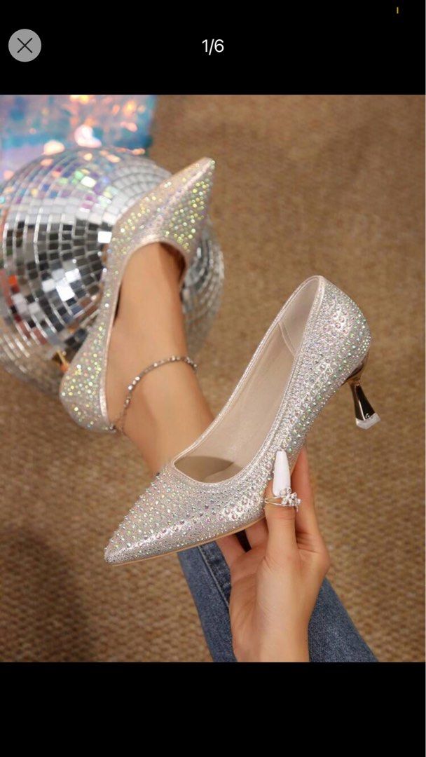 Gold High heels 6.5cm Women s Fashion Footwear Heels on Carousell