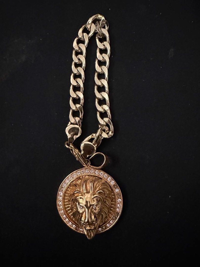 Gold cheap necklace lion